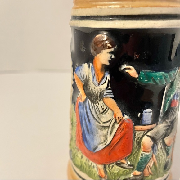 Vintage Mini DBGM Western Germany Lidded Beer Stein Collectible Barware - Picture 3 of 9